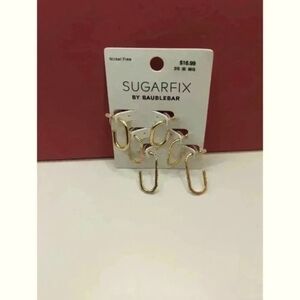 SUGARFIX By BAUBLEBAR Gold Tone Hoop Earrings Set Rhinestone earrings